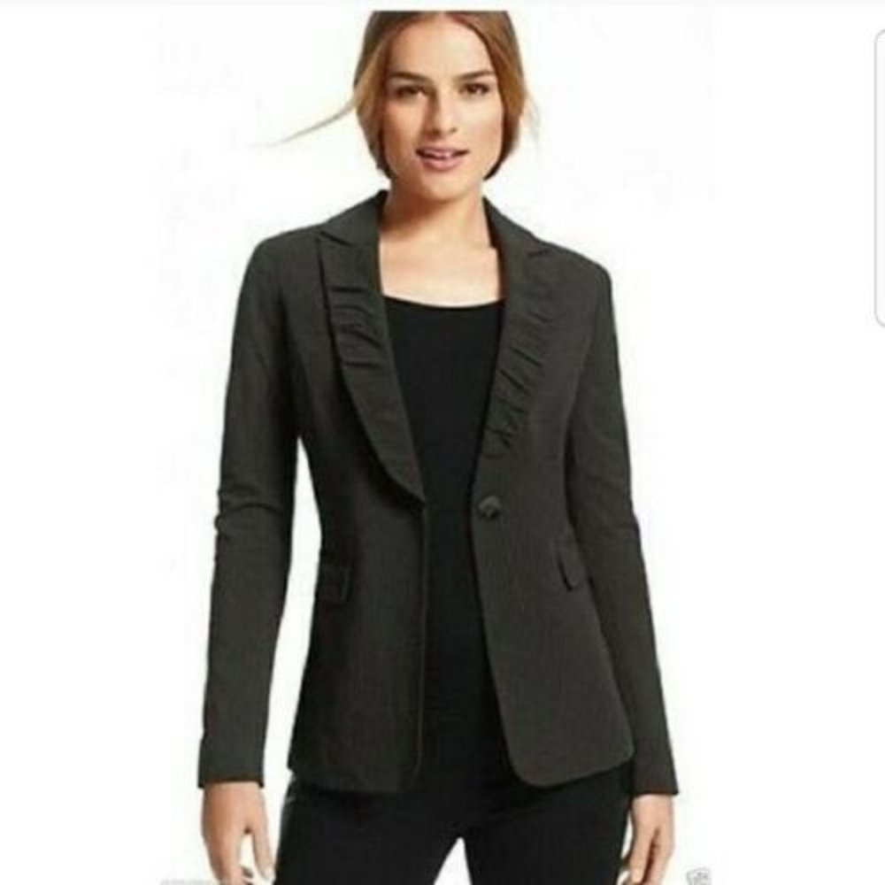 Cabi Ruched Pinstripe Blazer